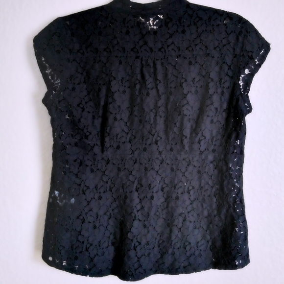 Michael Kors Black Lace Button Down Top - Picture 4 of 6